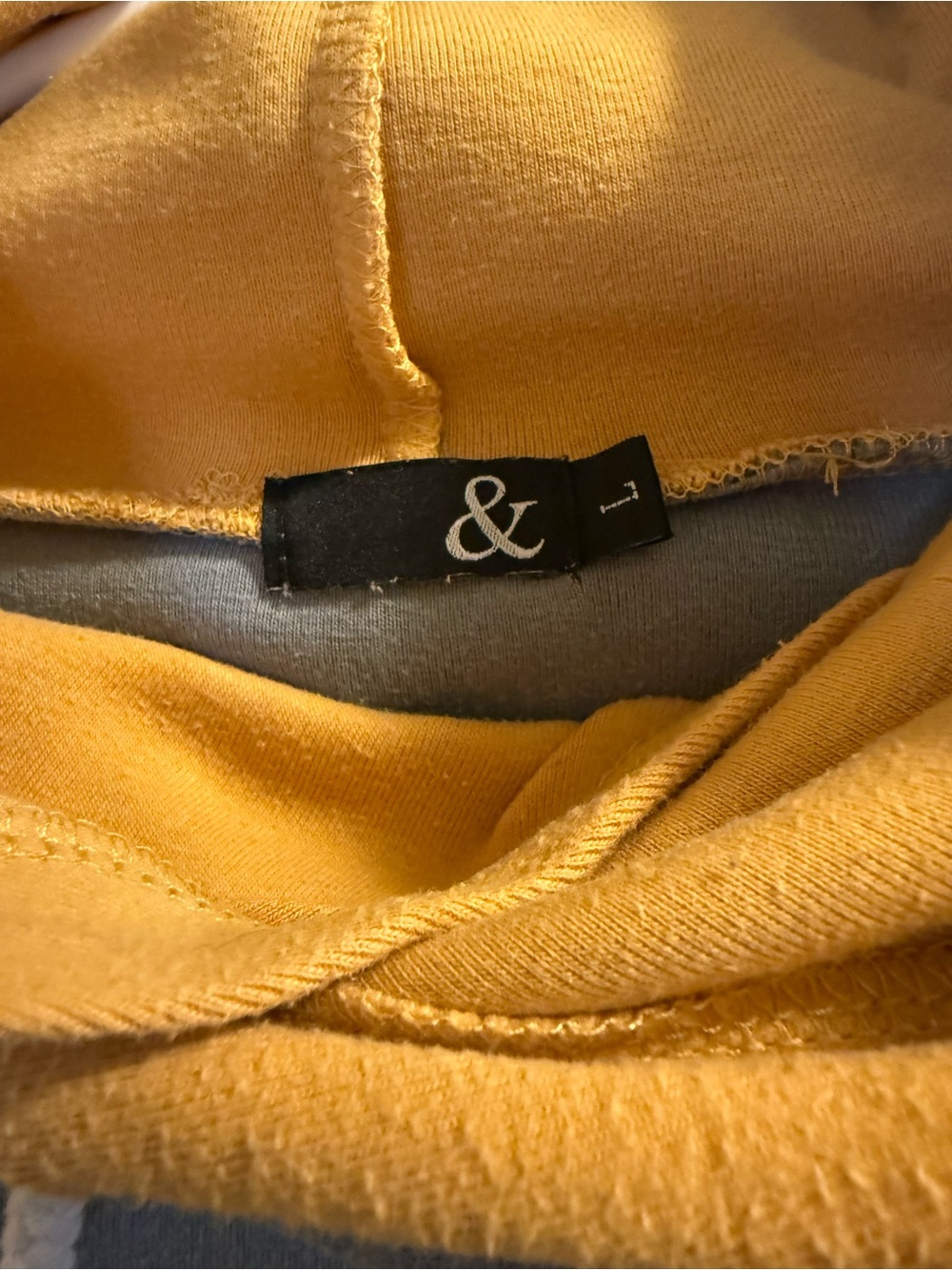 AMPERSAND AVE Gray, Pink & Yellow “DoubleHood” Sweatshirt - Picture 3 of 7